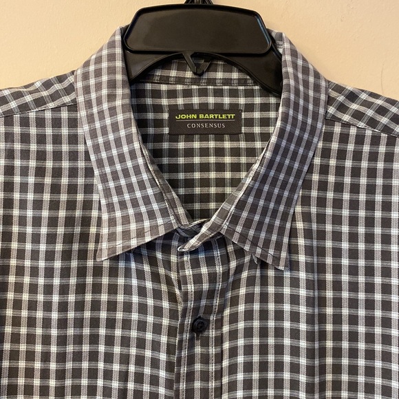 John Bartlett consensus 💯cotton gray plaid men’s l/s chest pocket shirt XXL 🌞 - Picture 4 of 15